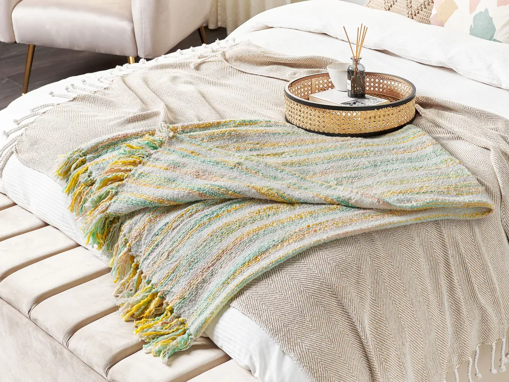 Kuscheldecke NUWAR Stoff 130 x 170 cm Gelb