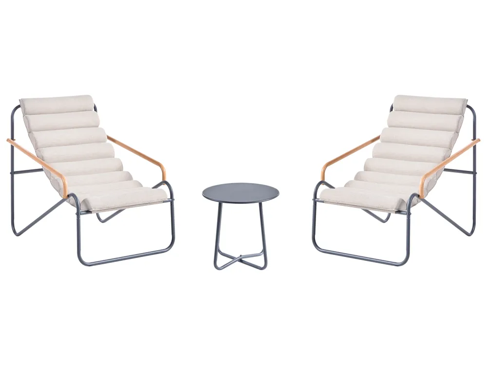 Lounge Set mit Tisch 2-Sitzer PASTO Metall Dunkelgrau_1057478