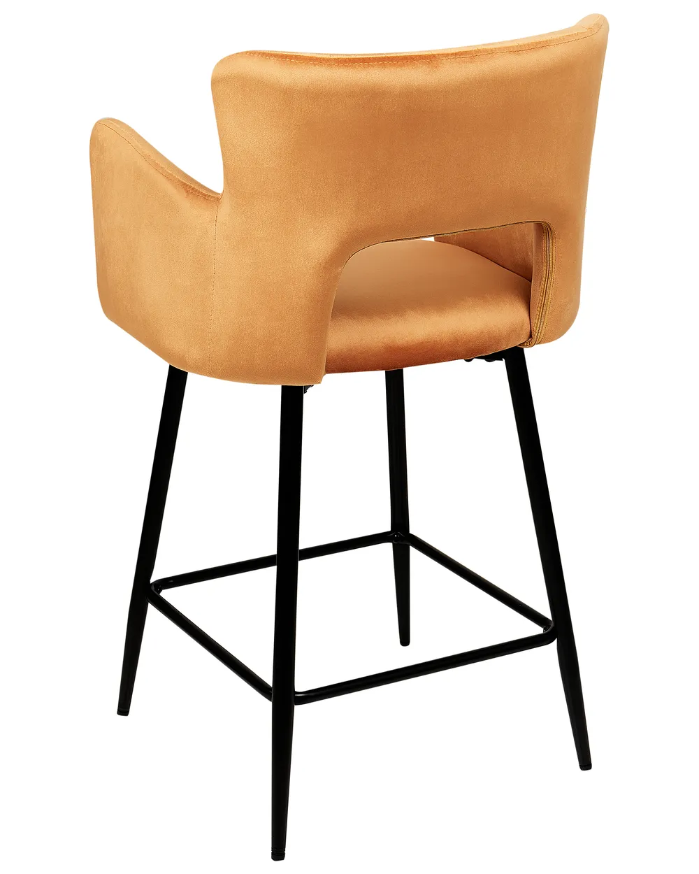 Set mit 2 Barstühlen SANILAC Samtstoff Orange_912649