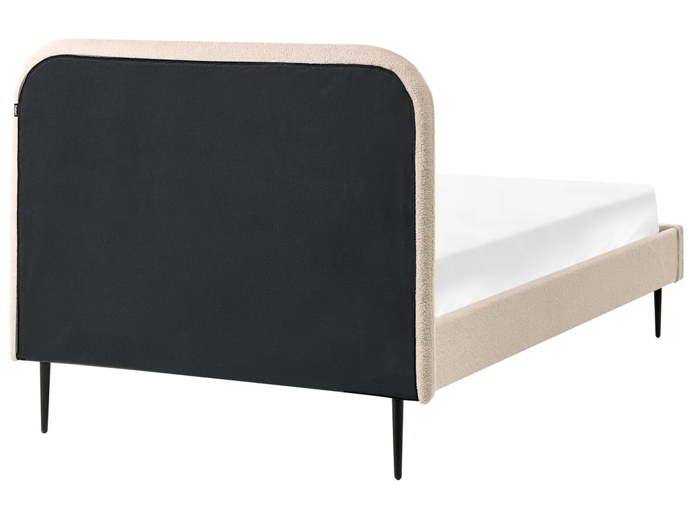 Bett mit Lattenrost Bouclé FLAYAT 120 x 200 cm Hellbeige_1024390