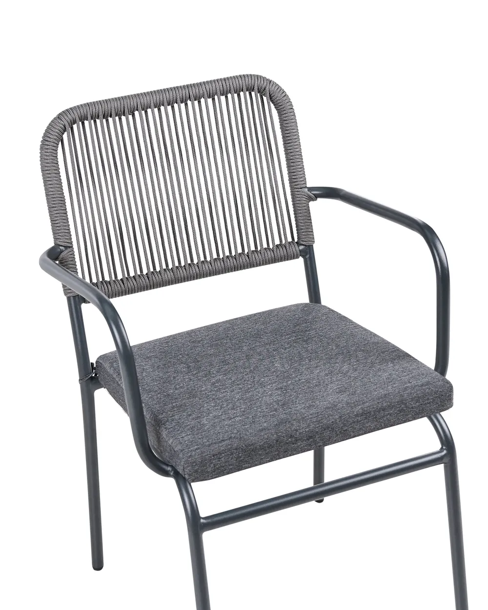 Set mit 4 Stühlen und Sitzkissen TACENO Metall Grau_1007827