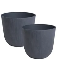 Lot de 2 pots de fleurs DRABA 44 cm Noir_1123637