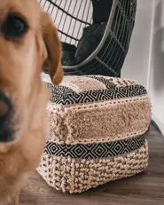 Pouf KANAM Baumwolle Hellbeige_858109