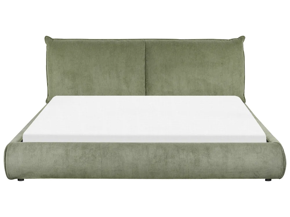 Bett mit Lattenrost Cord VINAY 180 x 200 cm Olivgrün_880015