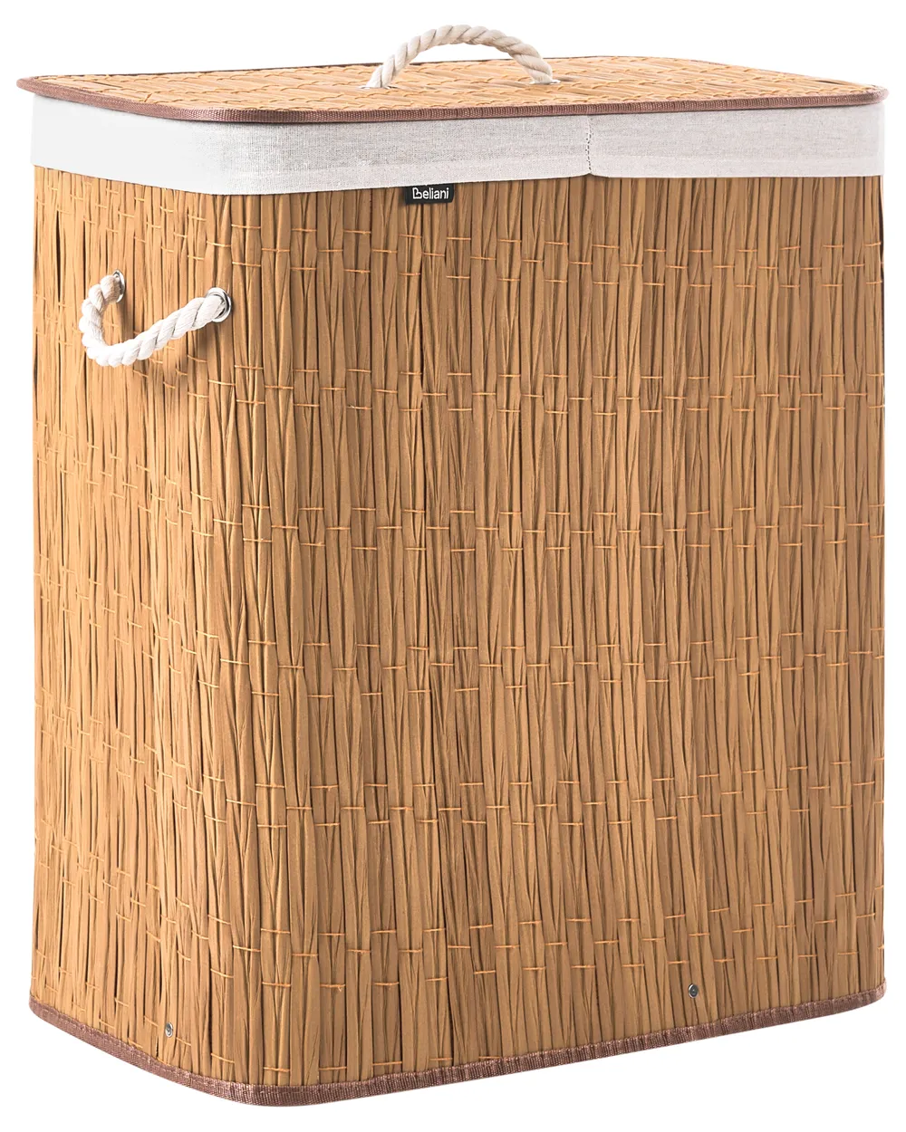 Wäschekorb mit Deckel ARRAIAS Stoff Braun 100 L