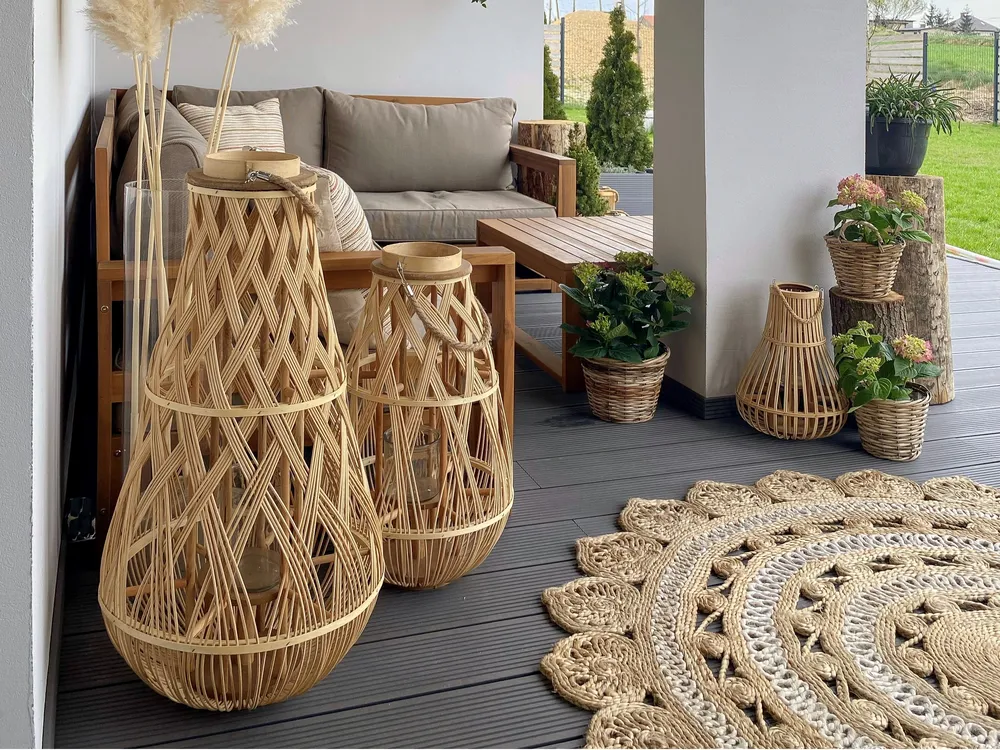 Lantern TONGA 56 cm Bamboo Natural_803314
