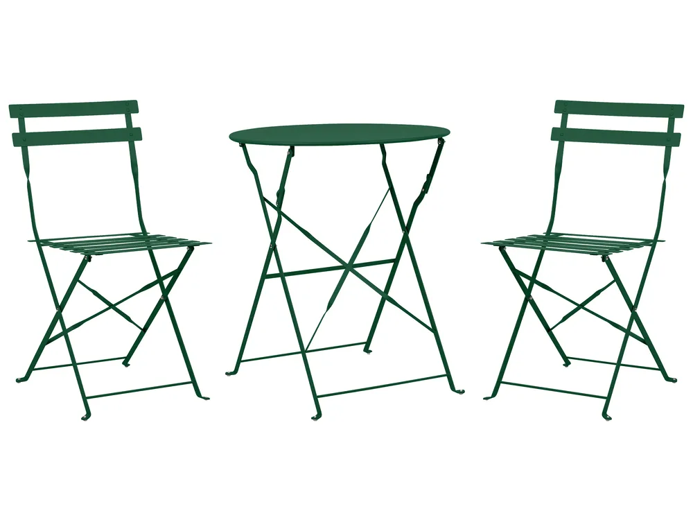 Bistro Set klappbar FIORI Metall Dunkelgrün