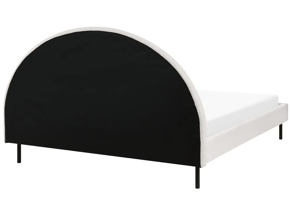 Bett mit Lattenrost Bouclé MARGUT 160 x 200 cm Weiß_877086