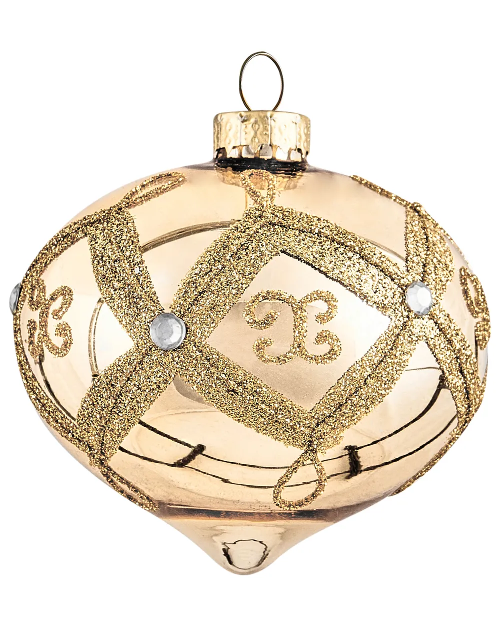 Weihnachtskugel 70er Set FLICKER Glas Gold_1028364