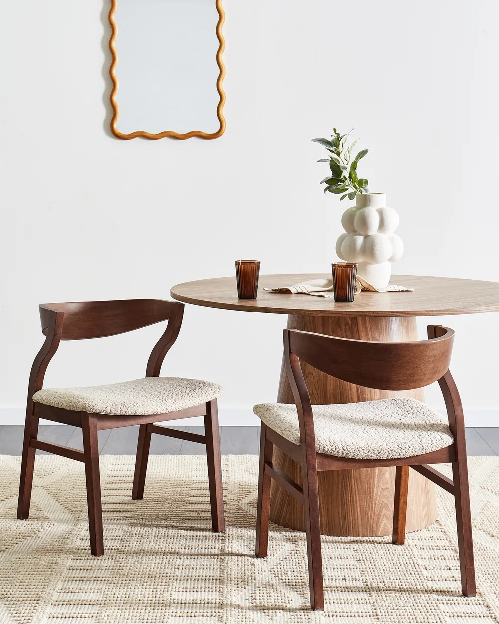 Esszimmerstuhl 2er Set MAROA Holz Hellbeige