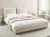 Bett mit Lattenrost Stoff BAJONNA 160 x 200 cm Hellbeige