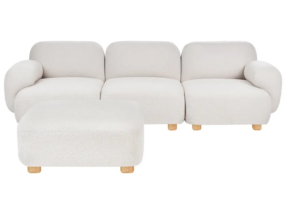 Modular Sofa 3 Seater AMLI with Ottoman Boucle Off-White_1070122