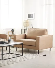 Armchair SAVALEN Faux Leather Beige_723728