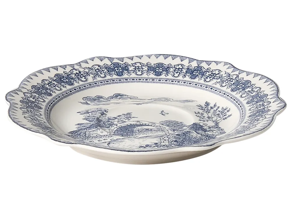 20-Piece Dinnerware Set BAY LEAF Porcelain White/Blue_1191737