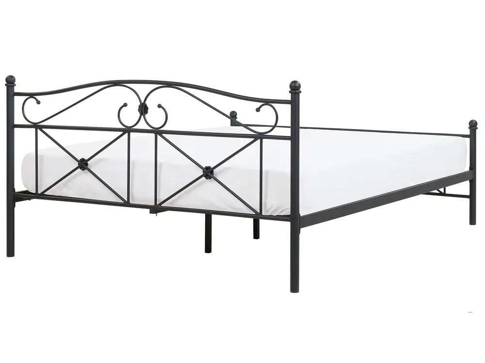 Lit avec sommier Métal RODEZ 140 x 200 cm Noir_765910