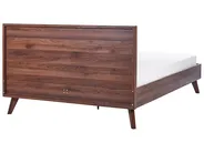 Bett mit Lattenrost Rattan MONPAZIER 160 x 200 cm Dunkelbraun_908329