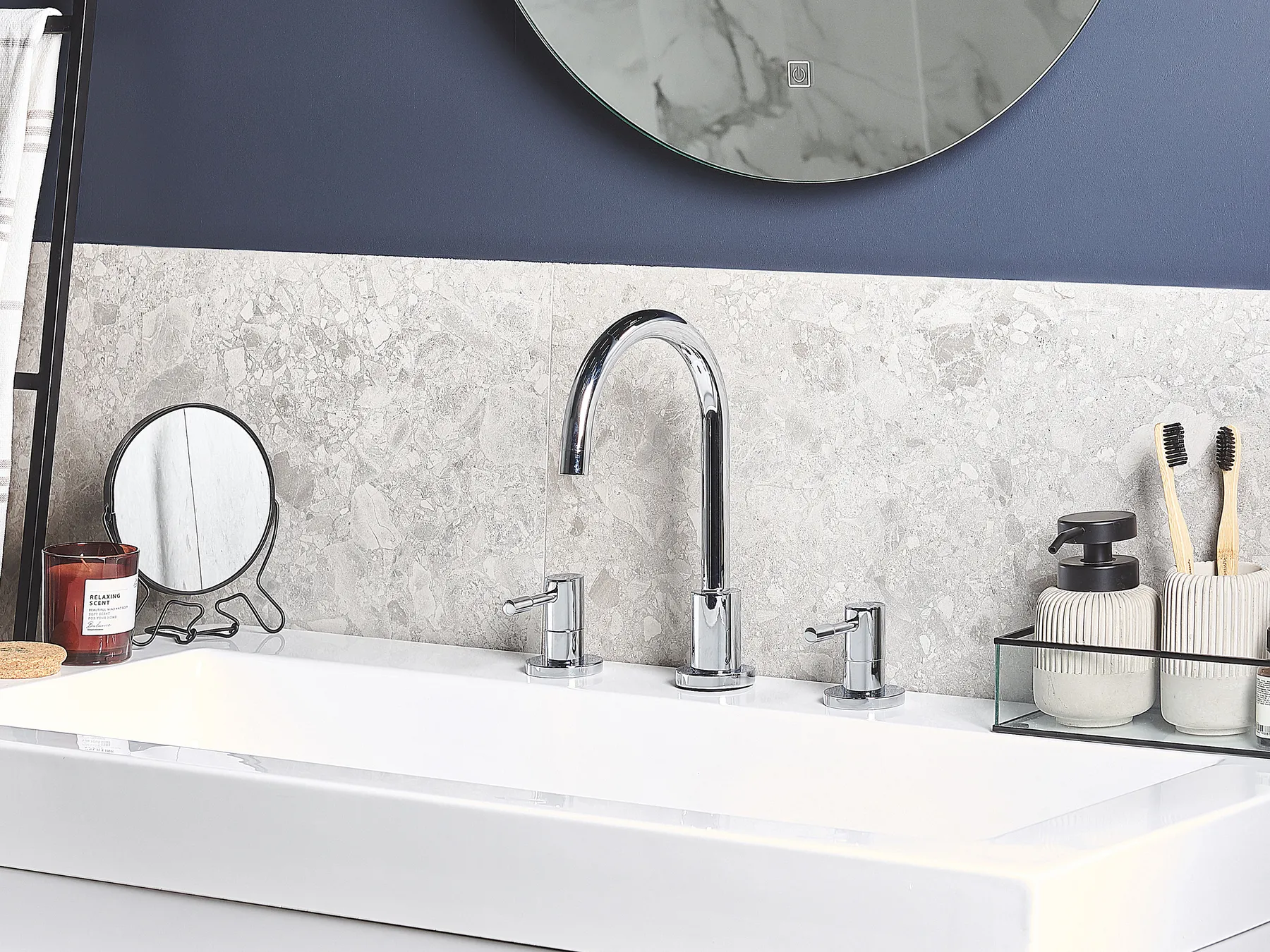Basin Mixer Tap SIPI Brass Silver_786744