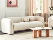 Sofa 3-Sitzer LEIREN Samtstoff Cremeweiß_920757
