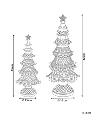 Set of 2 Christmas Decorations KOPPELO 33/42 cm Christmas Tree Brown_1175669