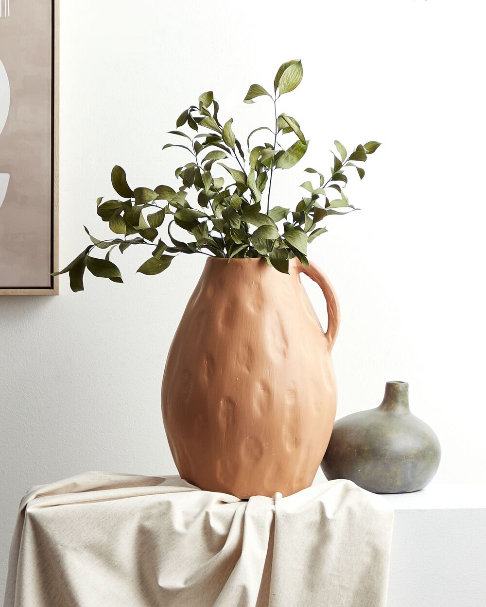 Decoratieve vaas KULIM 40 cm Keramiek Donkerbeige