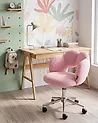 Chaise de bureau WHIZZY Bouclé Rose