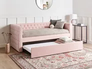 Ausziehbett Bouclé GASSIN 90 x 200 cm Pastellrosa_951581