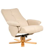 Fernsehsessel EPSE mit Fußstütze Kunstleder Beige_1003250