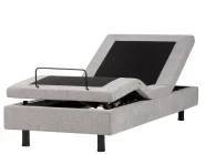 Verstellbares Bett ohne Kopfteil Stoff DUKE II 90 x 200 cm Hellgrau_973613