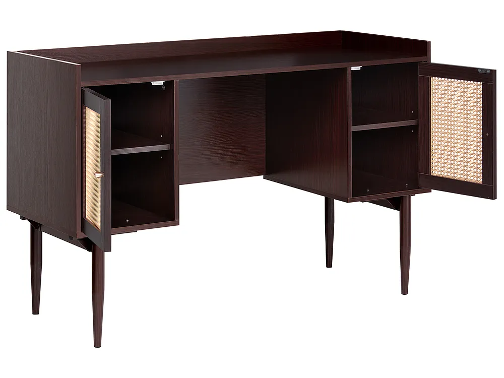 Delovna miza RATANA 130 cm x 50 cm Temno rjava barva_1191710