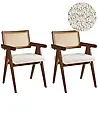 Esszimmerstuhl 2er Set AVA Holz Braun / Hellbeige