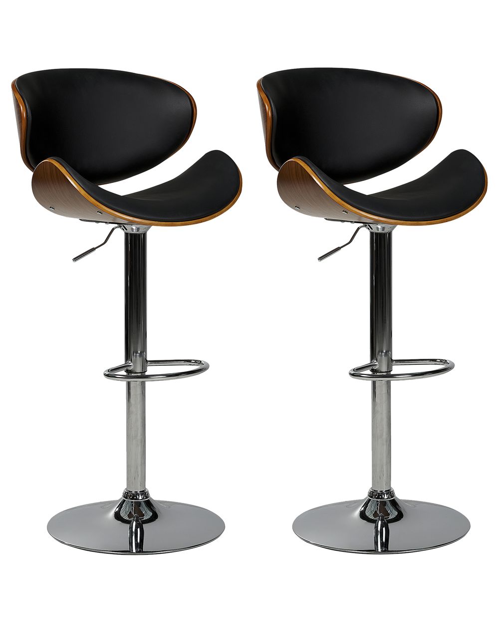 Set mit 2 Barstühlen ROTTERDAM drehbar Kunstleder Schwarz