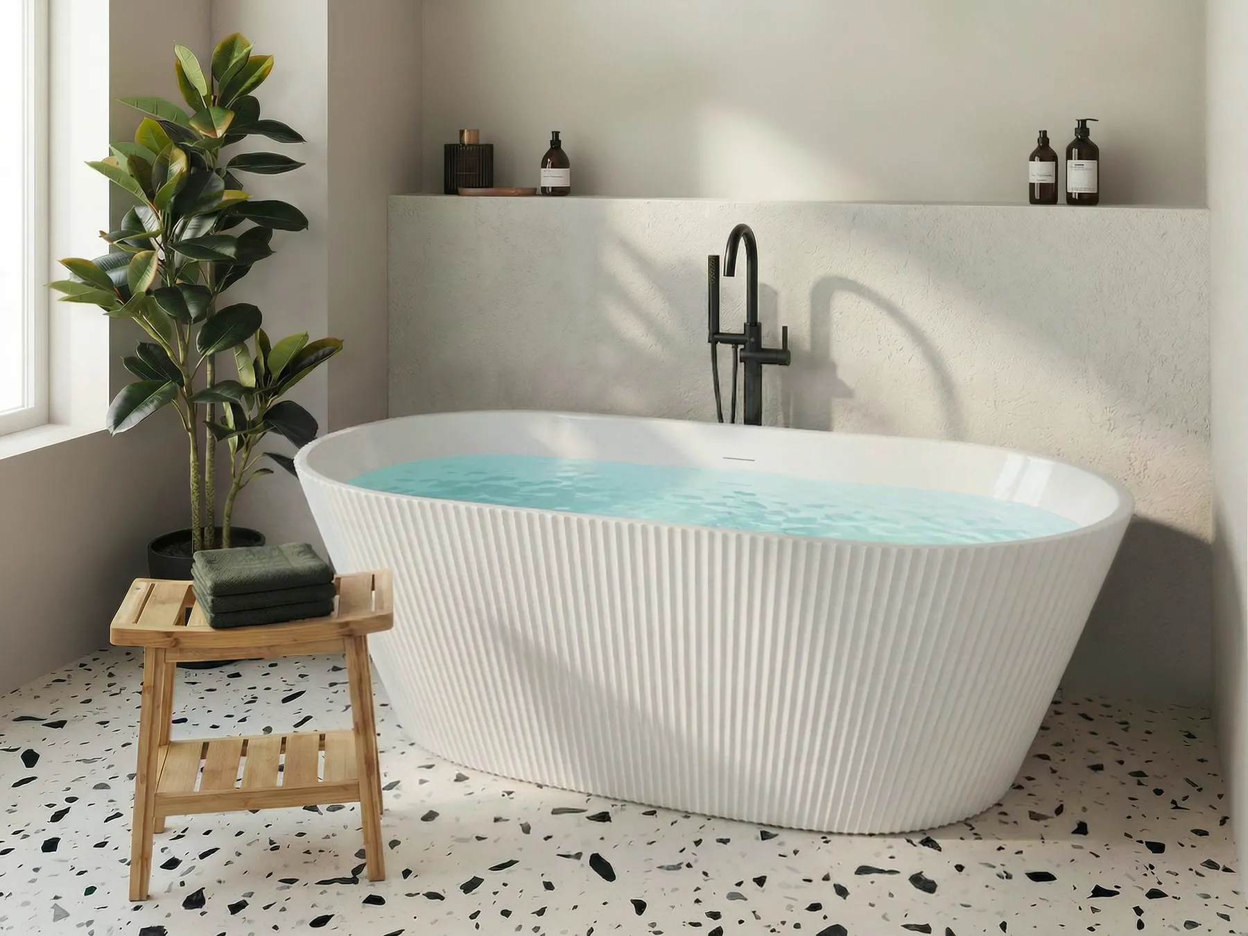 Freistehende Badewanne POTOSI 169 x 77 cm Weiß_1071208