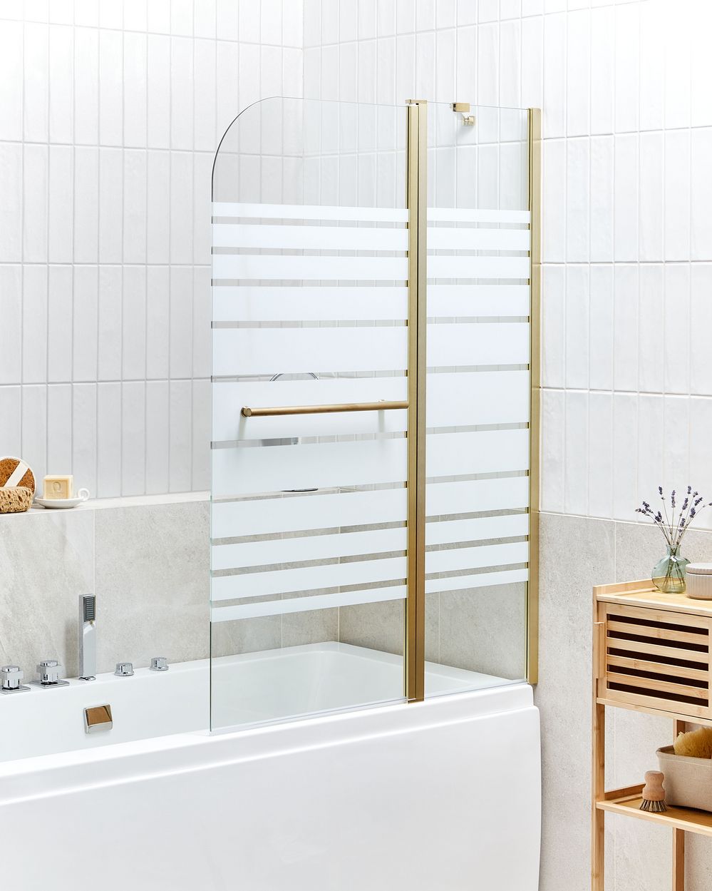 Paroi de bain douche TUAPI 140 x 100 cm Doré