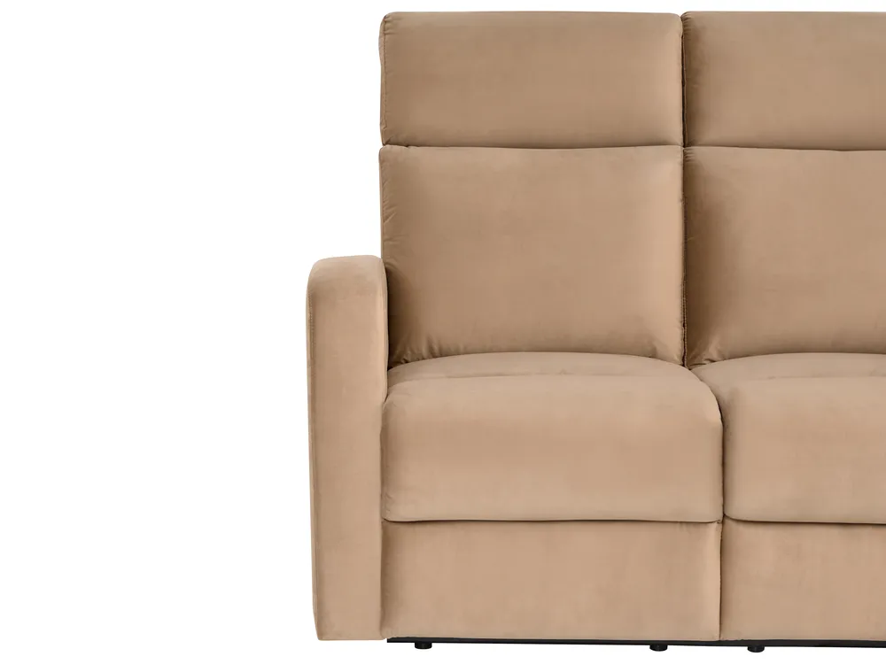 Sofa manuell verstellbar 2-Sitzer VERDAL Samtstoff Hellbraun_1081253