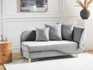 Rechtsseitige Chaiselongue MERI mit Stauraum Samtstoff Hellgrau_903514