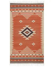 Teppich GAVAR Orange 80 x 150 cm Kelim Baumwolle_869186
