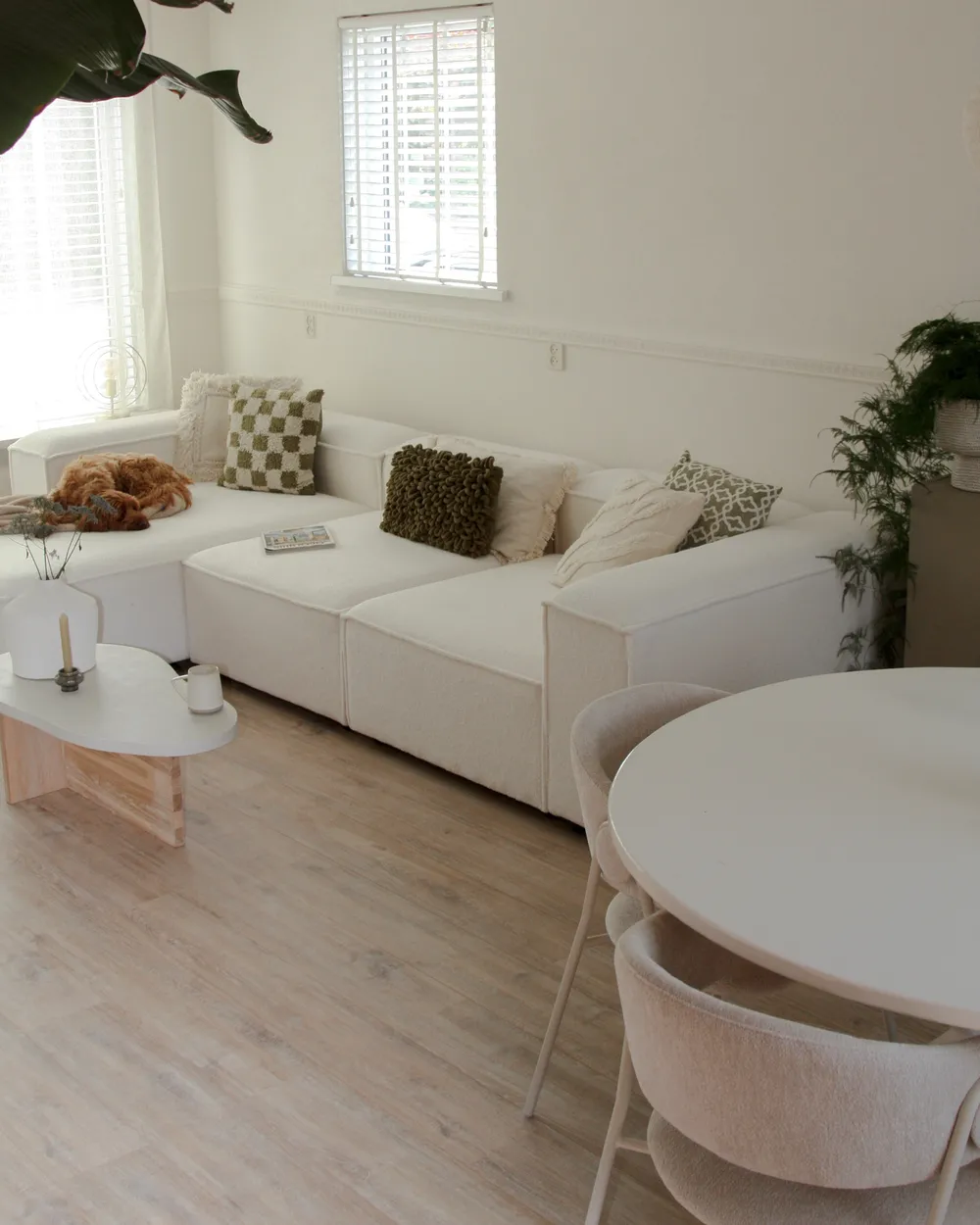 Modul Ecksofa 4-Sitzer ARDAL Bouclé Cremeweiß rechtsseitig_1034180
