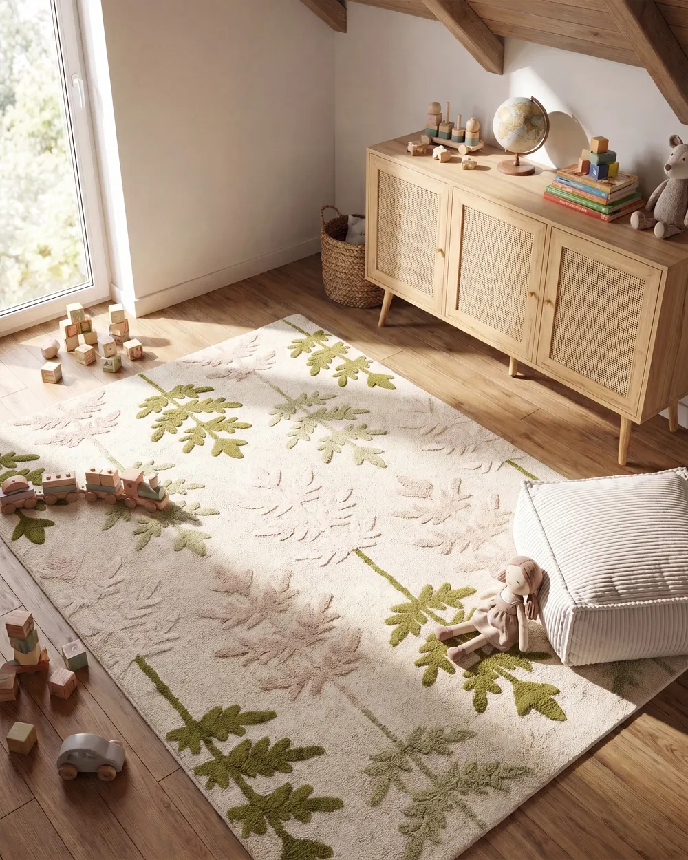 Kinderteppich DARMA Beige 140 x 200 cm Baumwolle_1108006