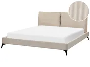 Bett mit Lattenrost Cord MELLE 180 x 200 cm Taupe_882260