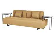 Sofa 3-Sitzer SOKNA mit Tischen Stoff Gelb_952839