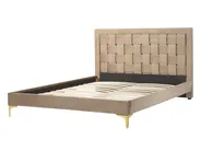 Bed Velvet LIMOUX 140 x 200 cm (EU Double) Taupe_867176