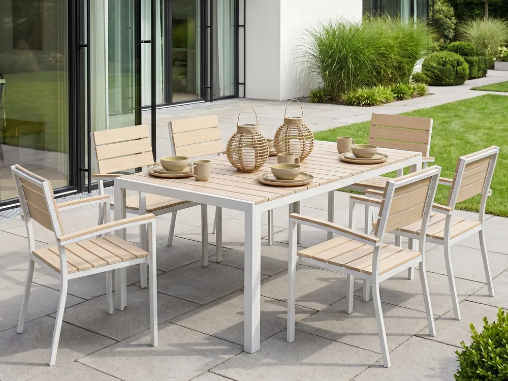 Gartentisch für 6 Personen COMO 150 cm 90 cm Beige