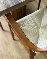 Lot de 2 chaises de salle à manger OAKDALE Bois Marron foncé/beige_1005800