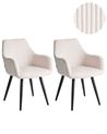 Set of 2 Dining Chairs MORI Corduroy Light Beige