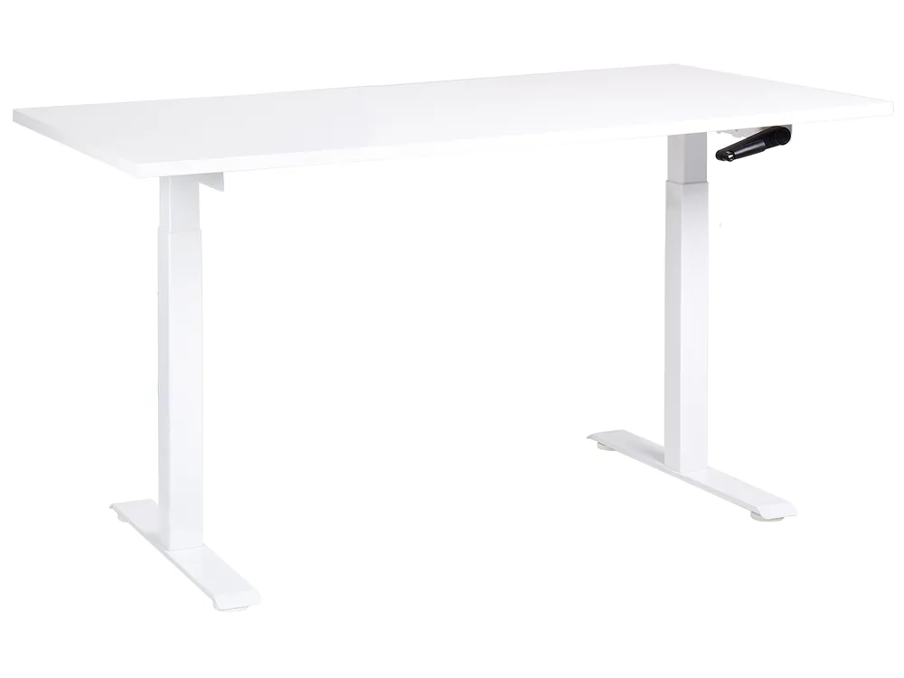 Schreibtisch manuell höhenverstellbar DESTINES 160 cm 72 cm Weiß