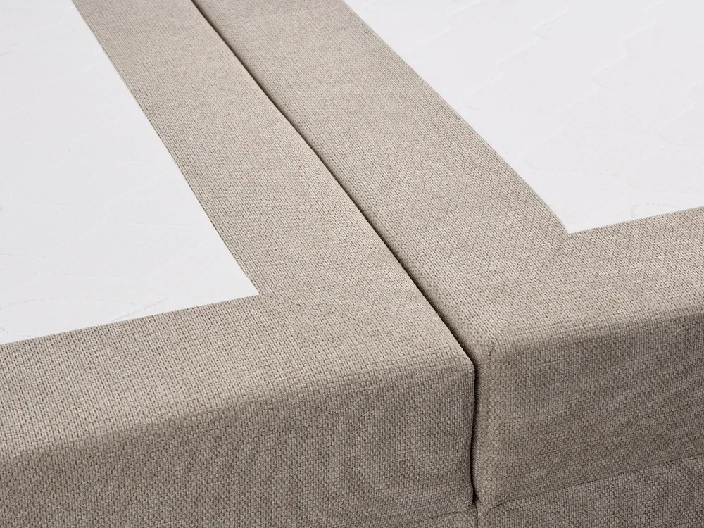Boxspringbett mit Stauraum CHANCELLOR Stoff Taupe 160 x 200 cm_1062781