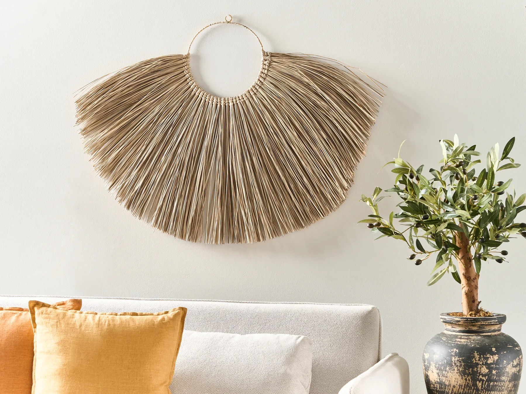 Wandobjekt HATINH Seegras 70 cm Naturfarben_886565