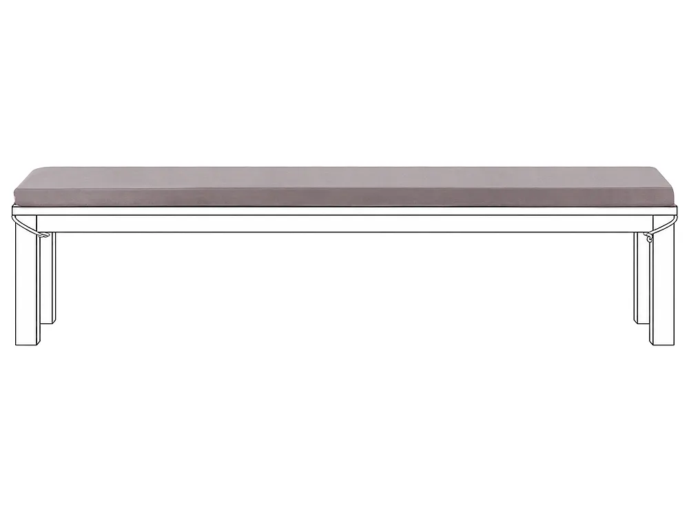 Bench Seat Pad Cushion MONSANO 168 x 35 cm Grey