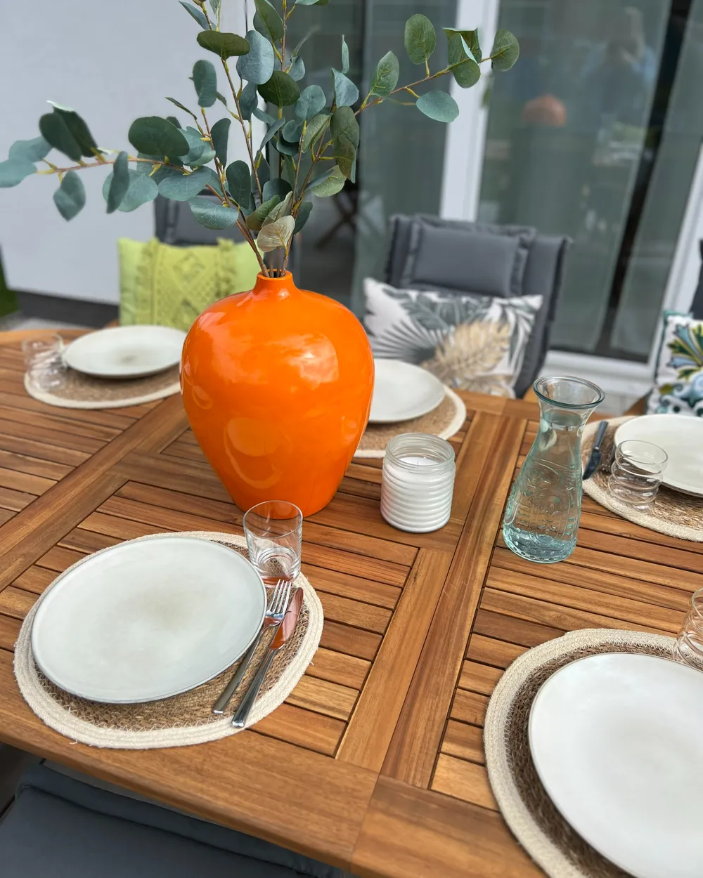 Blumenvase TERRASA 37 cm Keramik Orange_983713