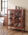 Buffet avec vitrine en verre LERRYN 90 cm Métal Marron doré